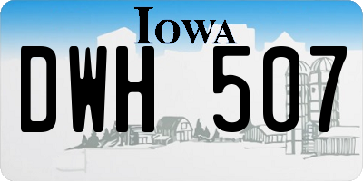 IA license plate DWH507