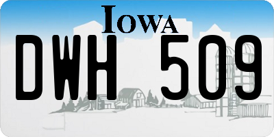 IA license plate DWH509