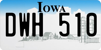 IA license plate DWH510