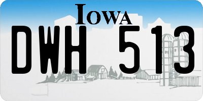 IA license plate DWH513