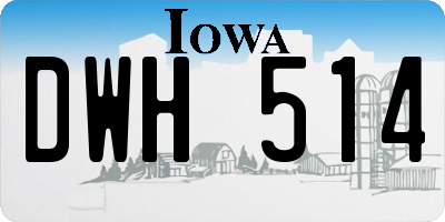 IA license plate DWH514