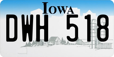 IA license plate DWH518