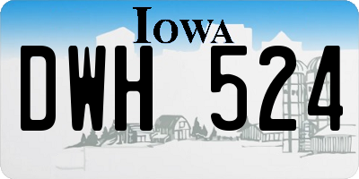 IA license plate DWH524