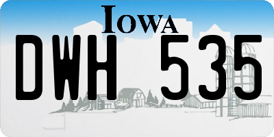 IA license plate DWH535
