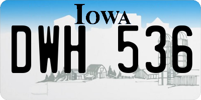 IA license plate DWH536