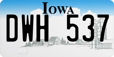 IA license plate DWH537