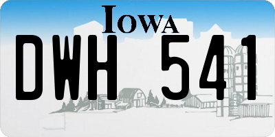IA license plate DWH541