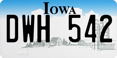 IA license plate DWH542