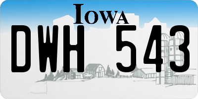 IA license plate DWH543
