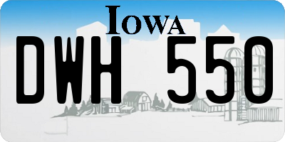 IA license plate DWH550