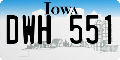IA license plate DWH551