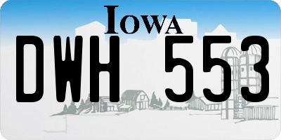 IA license plate DWH553