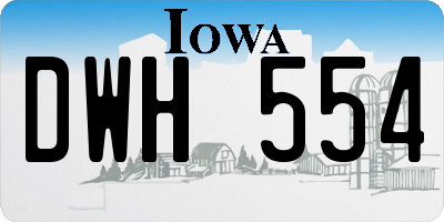 IA license plate DWH554