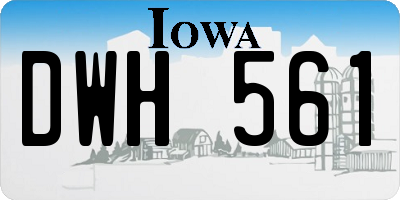 IA license plate DWH561