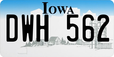 IA license plate DWH562