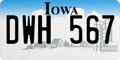 IA license plate DWH567