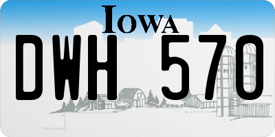 IA license plate DWH570