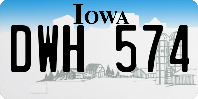 IA license plate DWH574