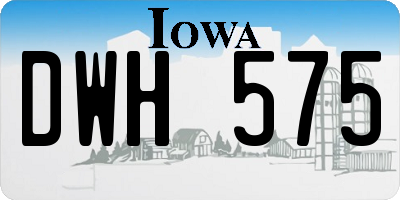 IA license plate DWH575