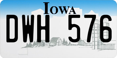 IA license plate DWH576