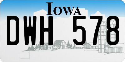 IA license plate DWH578