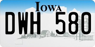 IA license plate DWH580