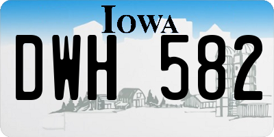 IA license plate DWH582