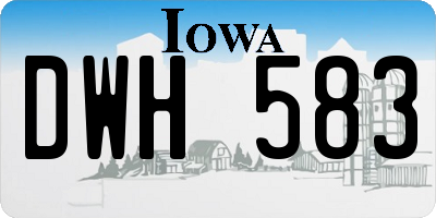 IA license plate DWH583