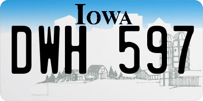 IA license plate DWH597