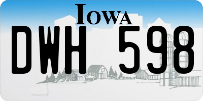 IA license plate DWH598