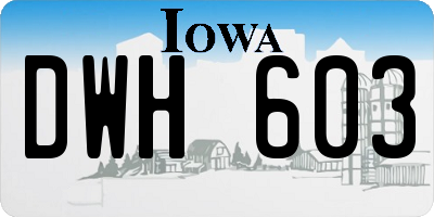 IA license plate DWH603