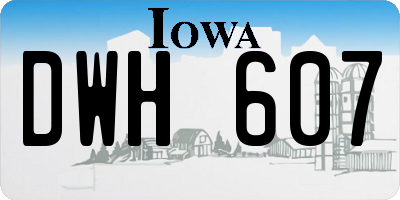 IA license plate DWH607