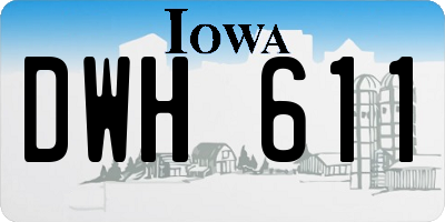 IA license plate DWH611