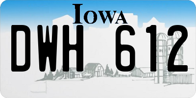 IA license plate DWH612