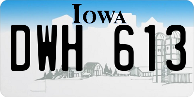 IA license plate DWH613