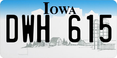 IA license plate DWH615