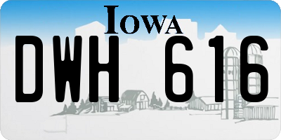 IA license plate DWH616