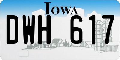 IA license plate DWH617