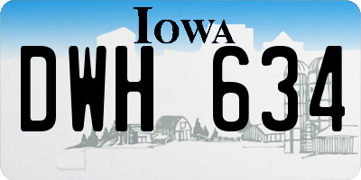 IA license plate DWH634