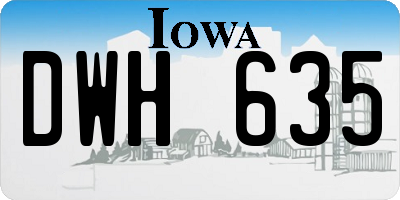 IA license plate DWH635