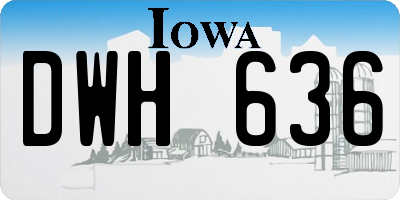 IA license plate DWH636