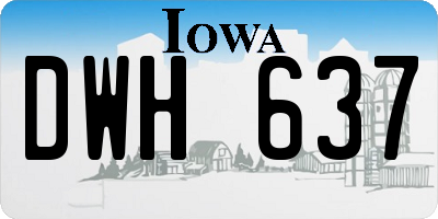 IA license plate DWH637