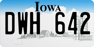 IA license plate DWH642