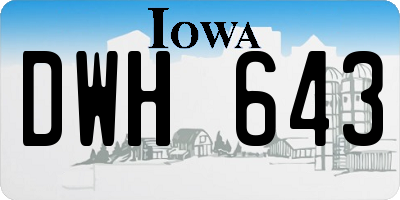 IA license plate DWH643