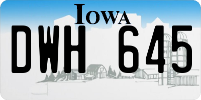 IA license plate DWH645