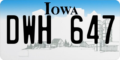 IA license plate DWH647