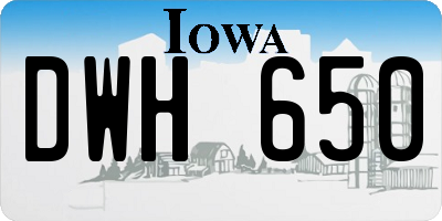IA license plate DWH650
