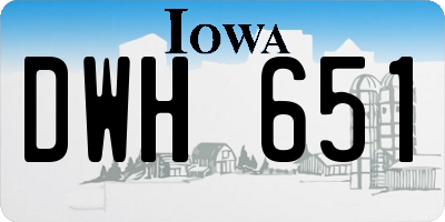 IA license plate DWH651