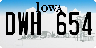 IA license plate DWH654