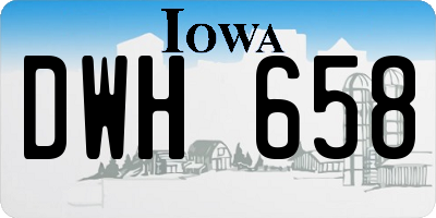 IA license plate DWH658